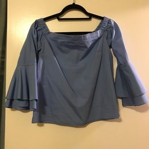 Amanda Uprichard off the shoulder flare sleeve top